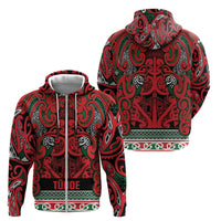 Aotearoa Iwi Tuhoe Zip Hoodie Maori Wharenui House Tribal Pattern LT9 - Polynesian Pride