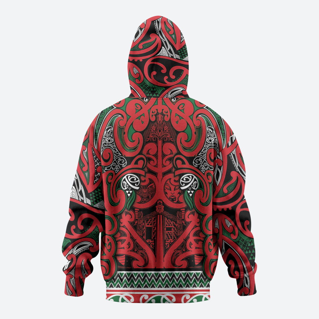Aotearoa Iwi Tuhoe Zip Hoodie Maori Wharenui House Tribal Pattern LT9 - Polynesian Pride