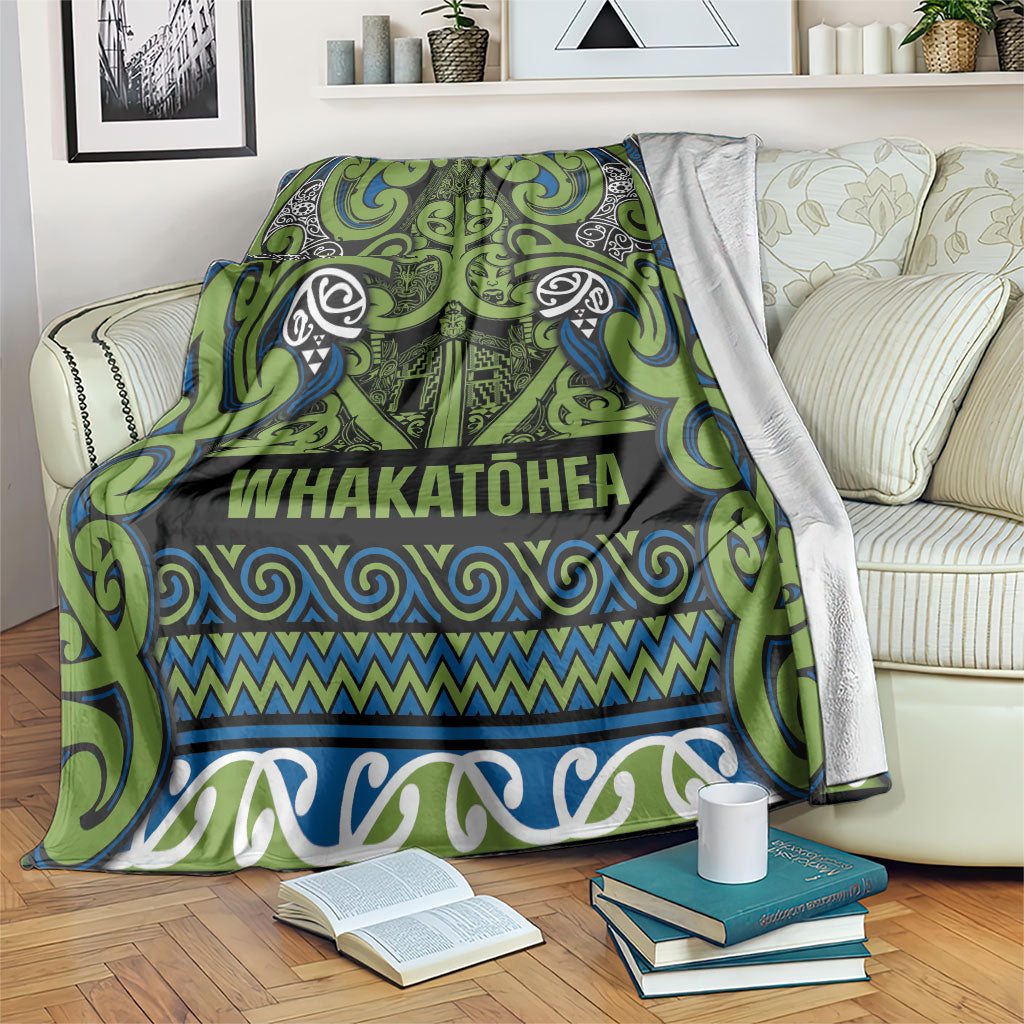 Aotearoa Iwi Whakatohea Blanket Maori Wharenui House Tribal Pattern LT9 Olive green - Polynesian Pride