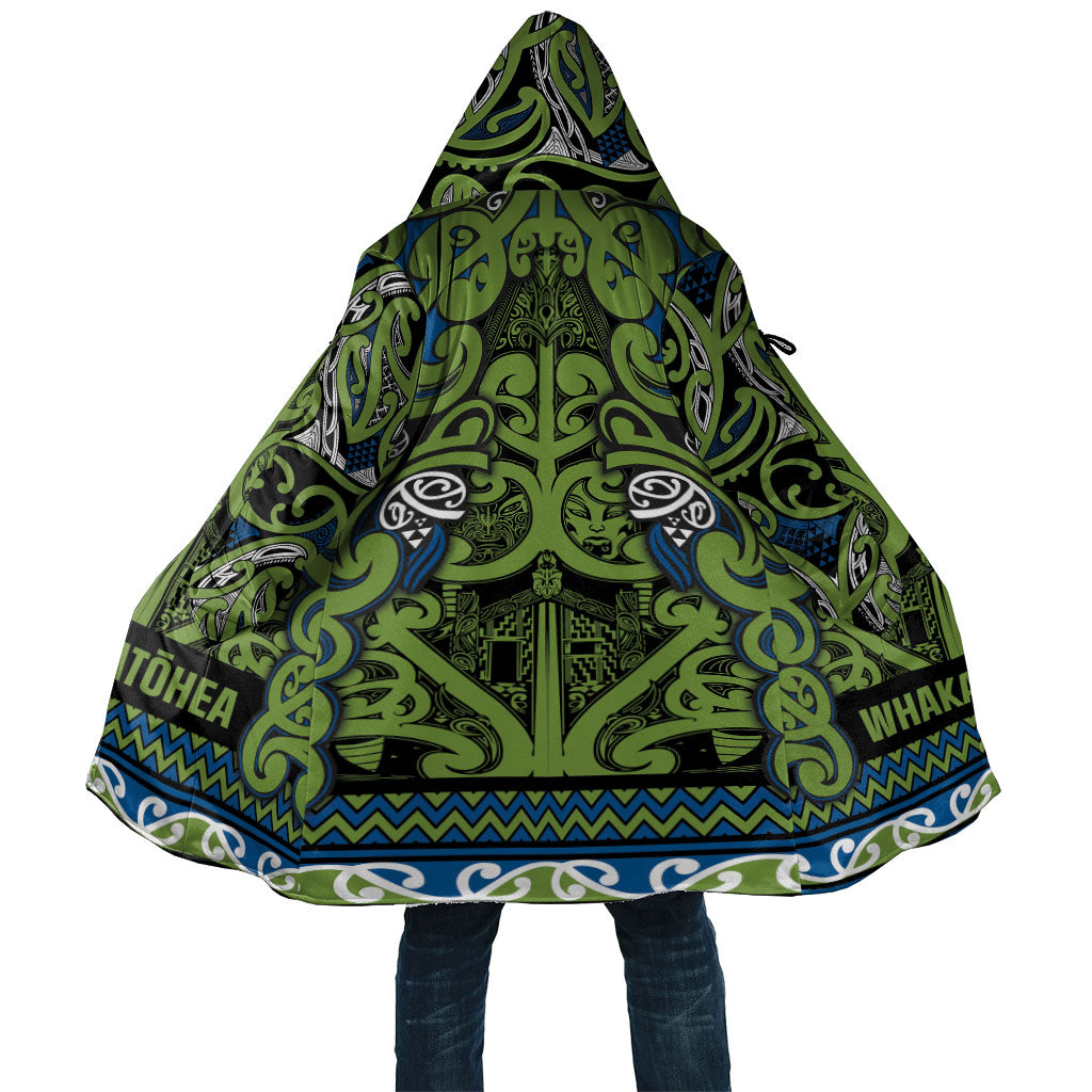 Aotearoa Iwi Whakatohea Cloak Maori Wharenui House Tribal Pattern LT9 Unisex Olive green - Polynesian Pride