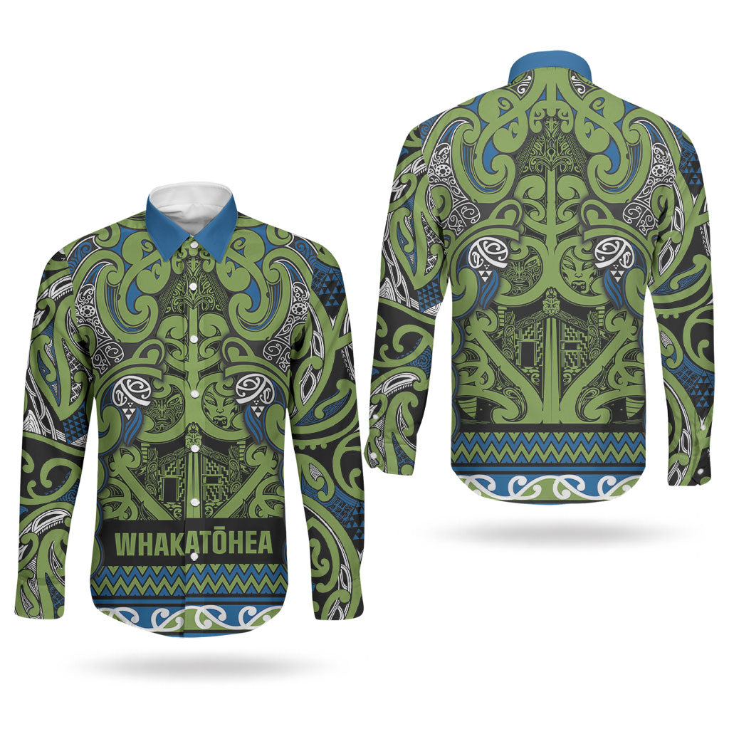 Aotearoa Iwi Whakatohea Couples Matching Tank Maxi Dress and Long Sleeve Button Shirt Maori Wharenui House Tribal Pattern LT9 - Polynesian Pride