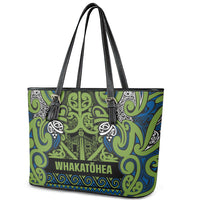 Aotearoa Iwi Whakatohea Leather Tote Bag Maori Wharenui House Tribal Pattern LT9 - Polynesian Pride