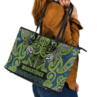 Aotearoa Iwi Whakatohea Leather Tote Bag Maori Wharenui House Tribal Pattern LT9 - Polynesian Pride