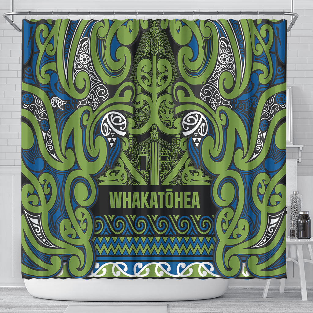 Aotearoa Iwi Whakatohea Shower Curtain Maori Wharenui House Tribal Pattern LT9 - Polynesian Pride