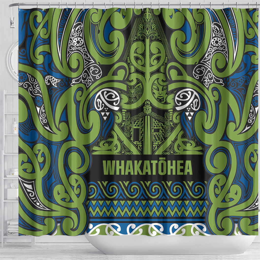Aotearoa Iwi Whakatohea Shower Curtain Maori Wharenui House Tribal Pattern LT9 - Polynesian Pride