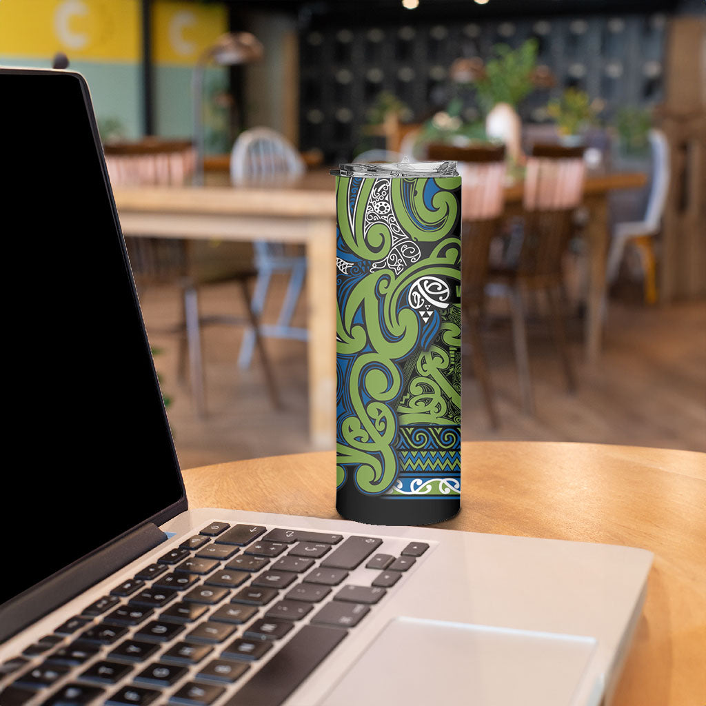 Aotearoa Iwi Whakatohea Skinny Tumbler Maori Wharenui House Tribal Pattern LT9 - Polynesian Pride