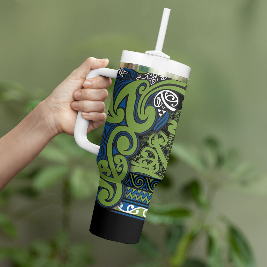 Aotearoa Iwi Whakatohea Tumbler With Handle Maori Wharenui House Tribal Pattern LT9 - Polynesian Pride