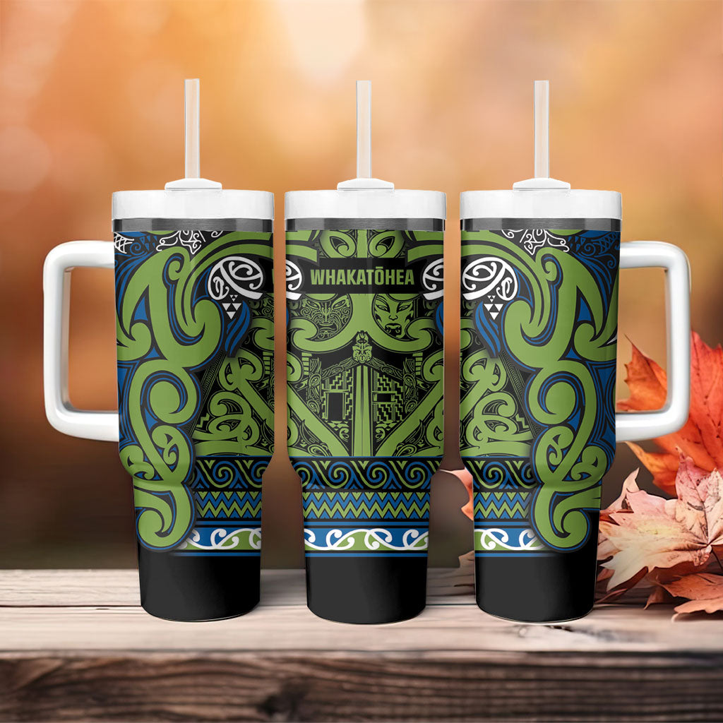 Aotearoa Iwi Whakatohea Tumbler With Handle Maori Wharenui House Tribal Pattern LT9 - Polynesian Pride