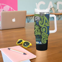 Aotearoa Iwi Whakatohea Tumbler With Handle Maori Wharenui House Tribal Pattern LT9 - Polynesian Pride