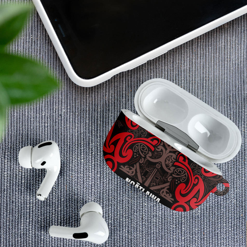 Aotearoa Iwi Ngati Awa AirPods Case Maori Wharenui House Tribal Pattern LT9 - Polynesian Pride