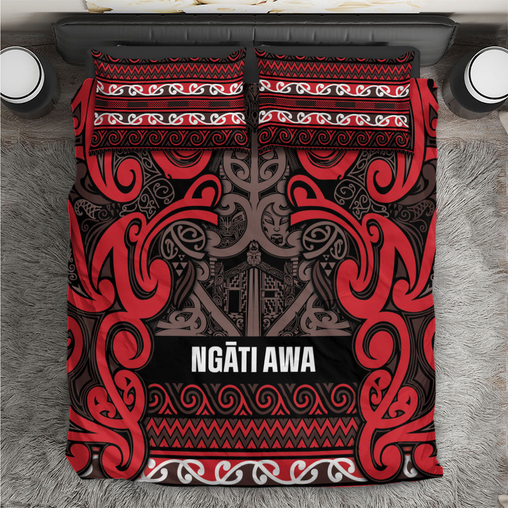 Aotearoa Iwi Ngati Awa Bedding Set Maori Wharenui House Tribal Pattern LT9 Red - Polynesian Pride