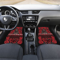 Aotearoa Iwi Ngati Awa Car Mats Maori Wharenui House Tribal Pattern LT9 Set 2pcs - Front Red - Polynesian Pride
