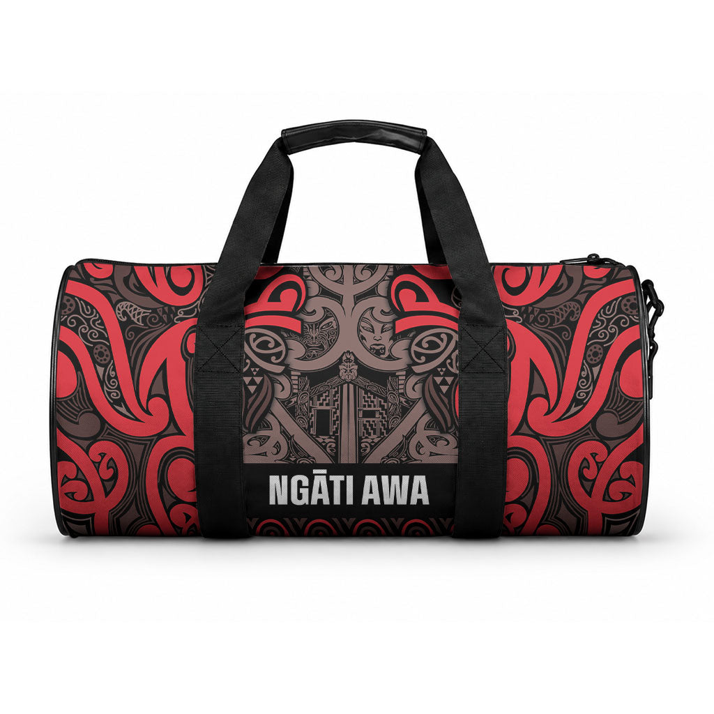 Aotearoa Iwi Ngati Awa Duffle Bag Maori Wharenui House Tribal Pattern