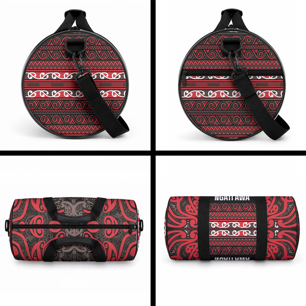 Aotearoa Iwi Ngati Awa Duffle Bag Maori Wharenui House Tribal Pattern