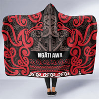 Aotearoa Iwi Ngati Awa Hooded Blanket Maori Wharenui House Tribal Pattern LT9 One Size Red - Polynesian Pride