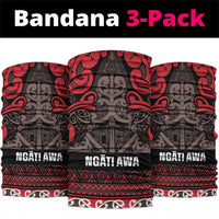 Aotearoa Iwi Ngati Awa Neck Gaiter Maori Wharenui House Tribal Pattern LT9 package One Size: 25*50cm Red - Polynesian Pride