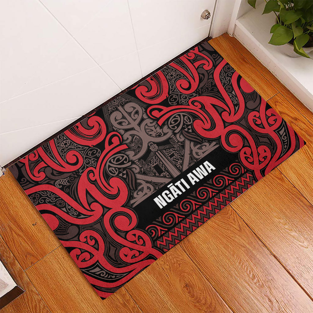 Aotearoa Iwi Ngati Awa Rubber Doormat Maori Wharenui House Tribal Pattern LT9 - Polynesian Pride