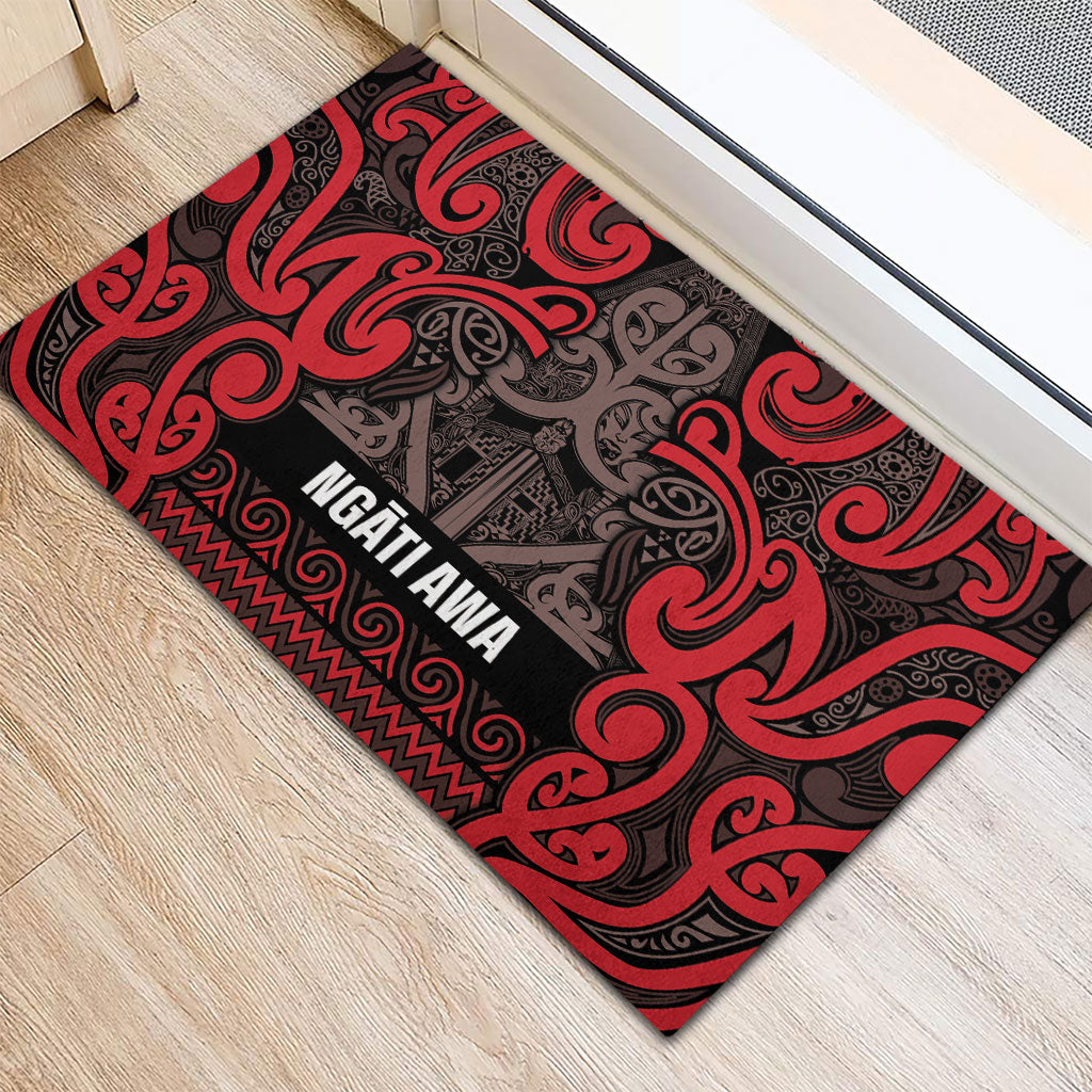 Aotearoa Iwi Ngati Awa Rubber Doormat Maori Wharenui House Tribal Pattern LT9 - Polynesian Pride