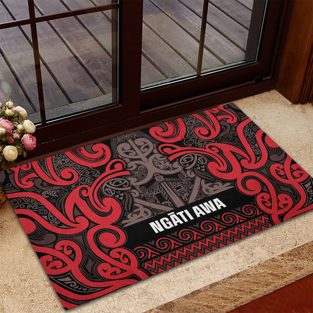 Aotearoa Iwi Ngati Awa Rubber Doormat Maori Wharenui House Tribal Pattern LT9 - Polynesian Pride