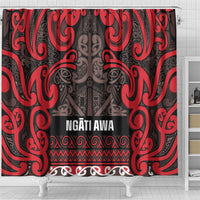 Aotearoa Iwi Ngati Awa Shower Curtain Maori Wharenui House Tribal Pattern LT9 - Polynesian Pride
