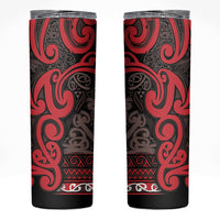 Aotearoa Iwi Ngati Awa Skinny Tumbler Maori Wharenui House Tribal Pattern LT9 Red - Polynesian Pride