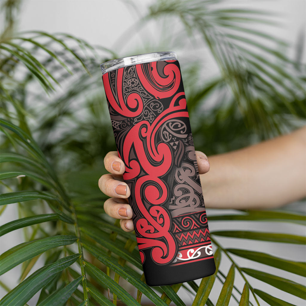 Aotearoa Iwi Ngati Awa Skinny Tumbler Maori Wharenui House Tribal Pattern LT9 - Polynesian Pride
