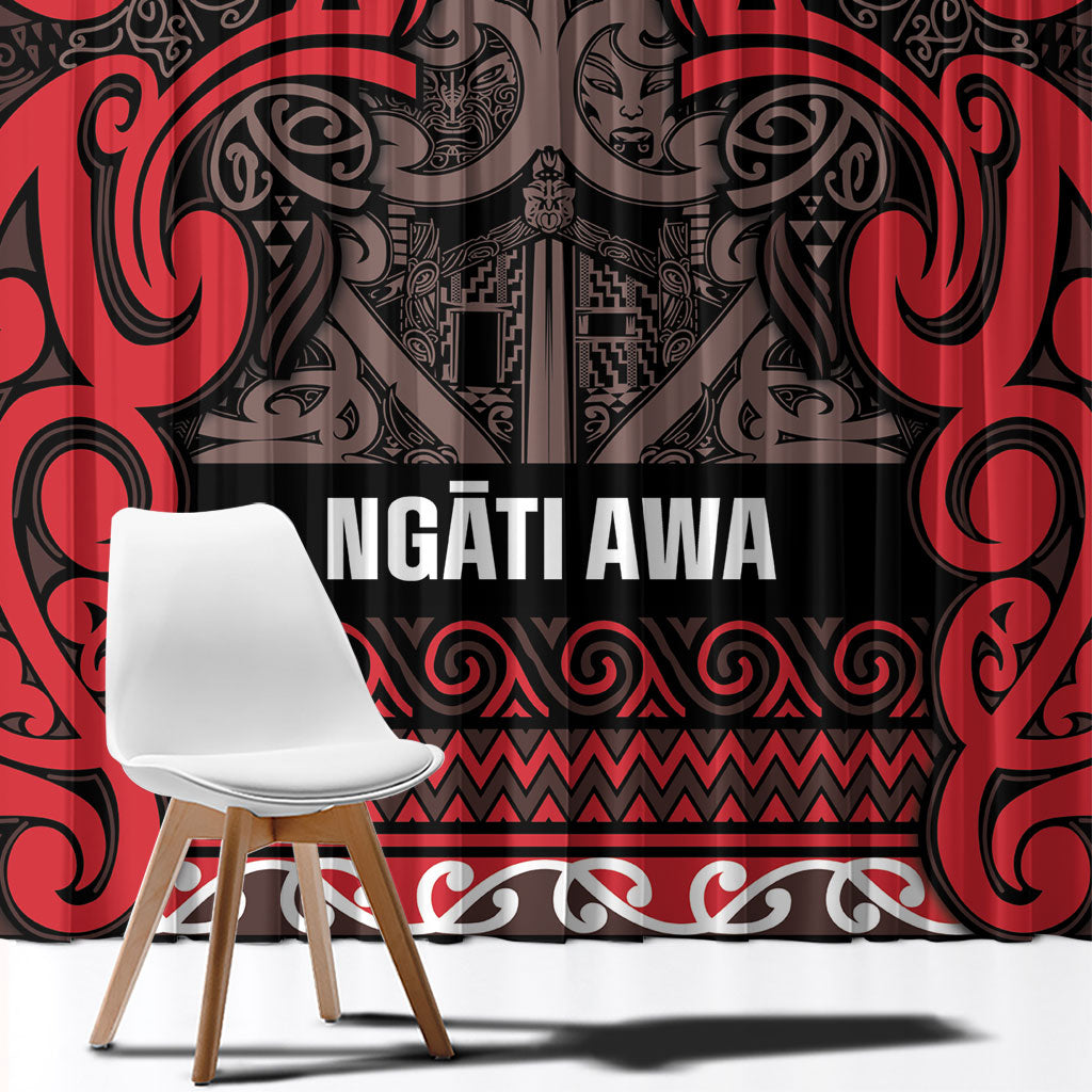 Aotearoa Iwi Ngati Awa Window Curtain Maori Wharenui House Tribal Pattern LT9 - Polynesian Pride