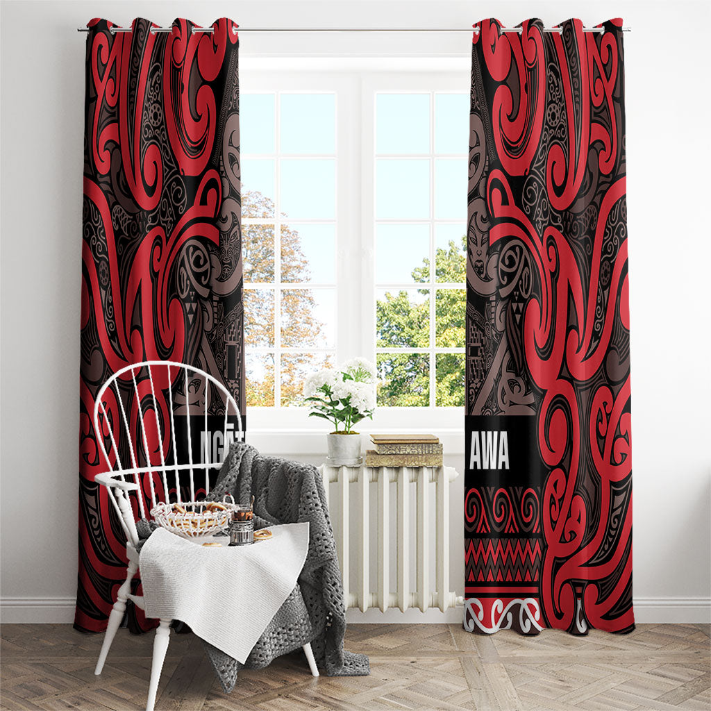 Aotearoa Iwi Ngati Awa Window Curtain Maori Wharenui House Tribal Pattern LT9 - Polynesian Pride
