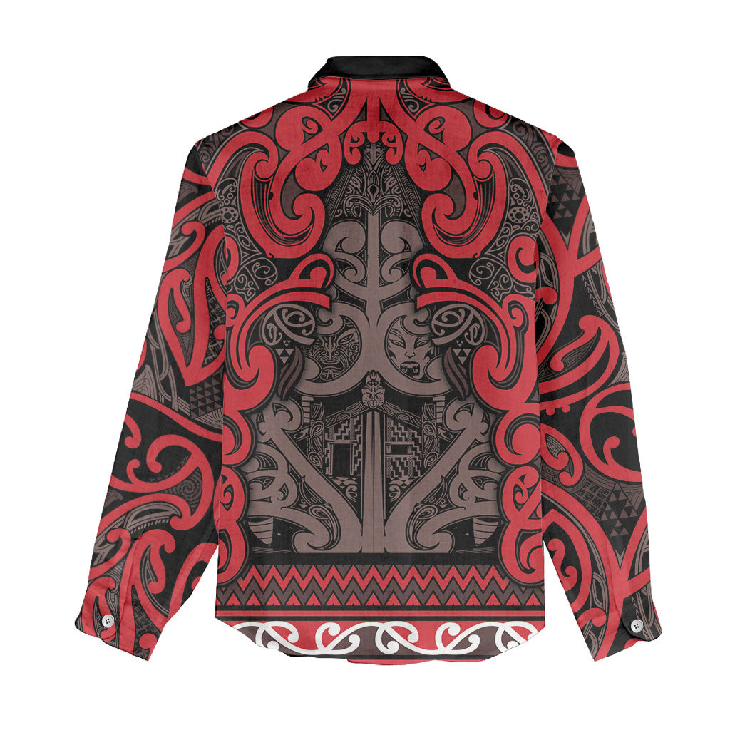 Aotearoa Iwi Ngati Awa Women Casual Shirt Maori Wharenui House Tribal Pattern LT9 - Polynesian Pride