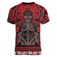 Aotearoa Iwi Ngati Awa Women V-Neck T-Shirt Maori Wharenui House Tribal Pattern LT9 - Polynesian Pride