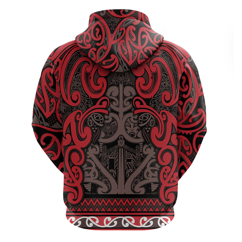 Aotearoa Iwi Ngati Awa Zip Hoodie Maori Wharenui House Tribal Pattern LT9 - Polynesian Pride