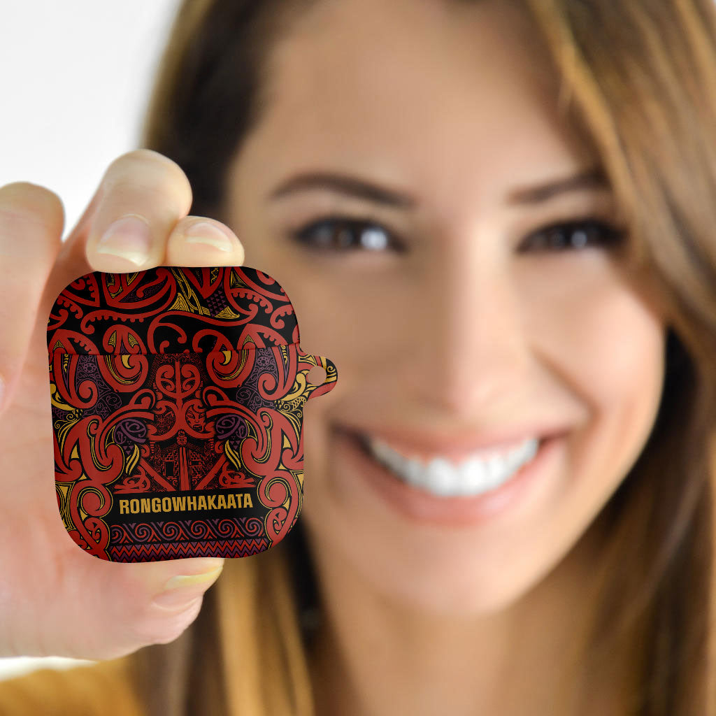 Aotearoa Iwi Rongowhakaata AirPods Case Maori Wharenui House Tribal Pattern LT9 - Polynesian Pride