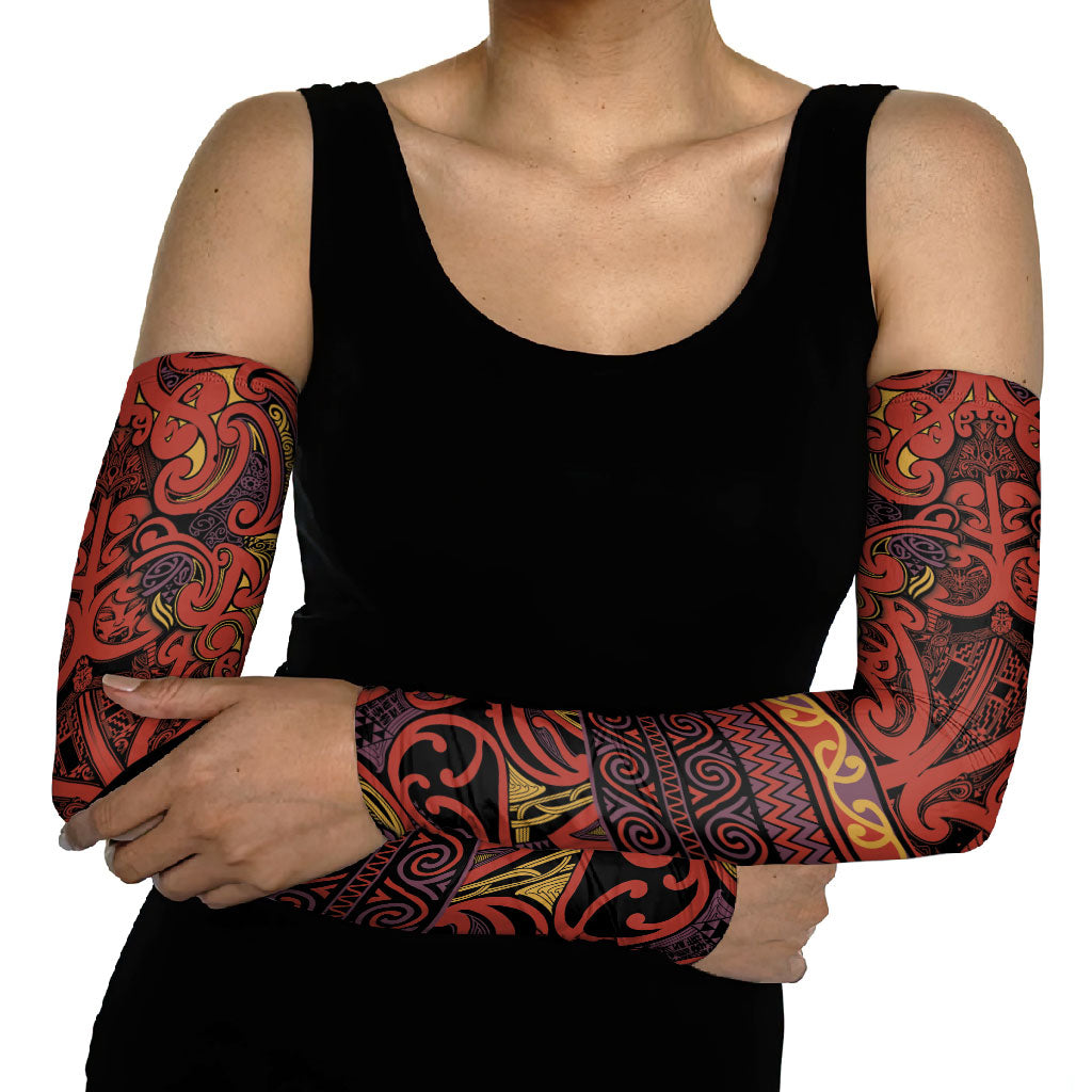 Aotearoa Iwi Rongowhakaata Arm Sleeves Maori Wharenui House Tribal Pattern LT9 - Polynesian Pride