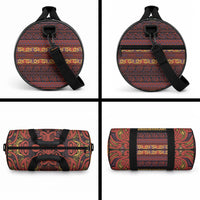 Aotearoa Iwi Rongowhakaata Duffle Bag Maori Wharenui House Tribal Pattern