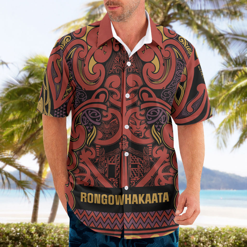 Aotearoa Iwi Rongowhakaata Hawaiian Shirt Maori Wharenui House Tribal Pattern LT9 - Polynesian Pride