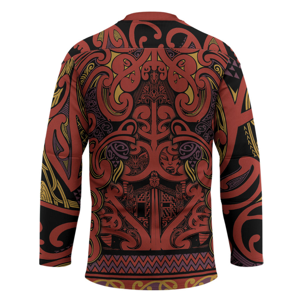 Aotearoa Iwi Rongowhakaata Hockey Jersey Maori Wharenui House Tribal Pattern LT9 - Polynesian Pride