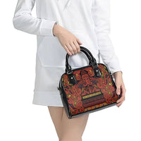 Aotearoa Iwi Rongowhakaata Shoulder Handbag Maori Wharenui House Tribal Pattern LT9 - Polynesian Pride