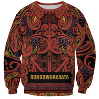 Aotearoa Iwi Rongowhakaata Sweatshirt Maori Wharenui House Tribal Pattern LT9 Unisex Brick Red - Polynesian Pride
