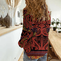 Aotearoa Iwi Rongowhakaata Women Casual Shirt Maori Wharenui House Tribal Pattern LT9 - Polynesian Pride
