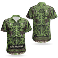 Aotearoa Iwi Ngati Raukawa Couples Matching Long Sleeve Bodycon Dress and Hawaiian Shirt Maori Wharenui House Tribal Pattern LT9 - Polynesian Pride
