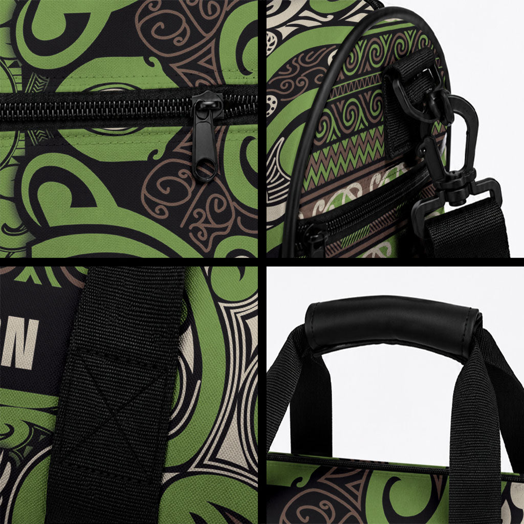 Aotearoa Iwi Ngati Raukawa Duffle Bag Maori Wharenui House Tribal Pattern