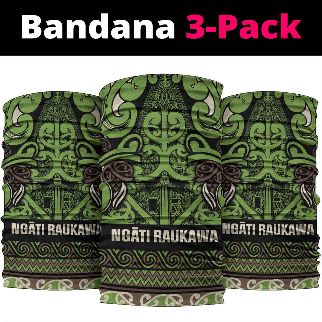 Aotearoa Iwi Ngati Raukawa Neck Gaiter Maori Wharenui House Tribal Pattern LT9 package One Size: 25*50cm Olive green - Polynesian Pride