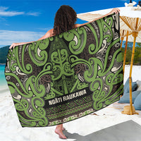 Aotearoa Iwi Ngati Raukawa Sarong Maori Wharenui House Tribal Pattern LT9 One Size 44 x 66 inches Olive green - Polynesian Pride