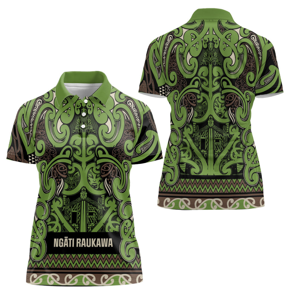 Aotearoa Iwi Ngati Raukawa Women Polo Shirt Maori Wharenui House Tribal Pattern LT9 - Polynesian Pride