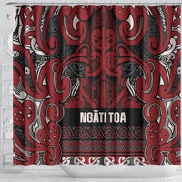 Aotearoa Iwi Ngati Toa Shower Curtain Maori Wharenui House Tribal Pattern LT9 - Polynesian Pride