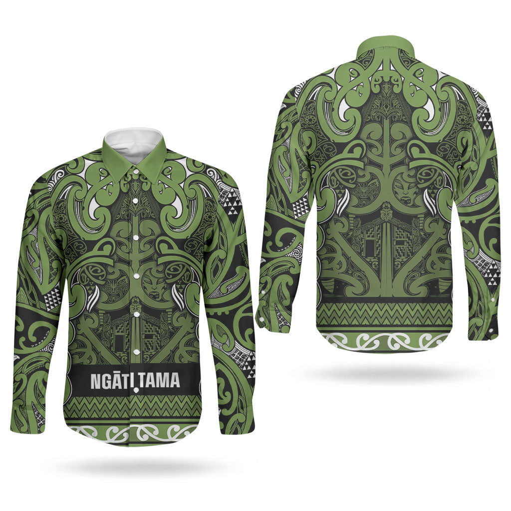 Aotearoa Iwi Ngāti Tama ki Taranaki Trust Couples Matching Summer Maxi Dress and Long Sleeve Button Shirt Maori Wharenui House Tribal Pattern LT9 - Polynesian Pride
