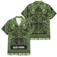Aotearoa Iwi Ngāti Tama ki Taranaki Trust Family Matching Off Shoulder Maxi Dress and Hawaiian Shirt Maori Wharenui House Tribal Pattern LT9 Dad's Shirt - Short Sleeve Lime - Polynesian Pride