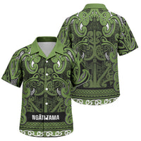 Aotearoa Iwi Ngāti Tama ki Taranaki Trust Family Matching Summer Maxi Dress and Hawaiian Shirt Maori Wharenui House Tribal Pattern LT9 Son's Shirt Lime - Polynesian Pride