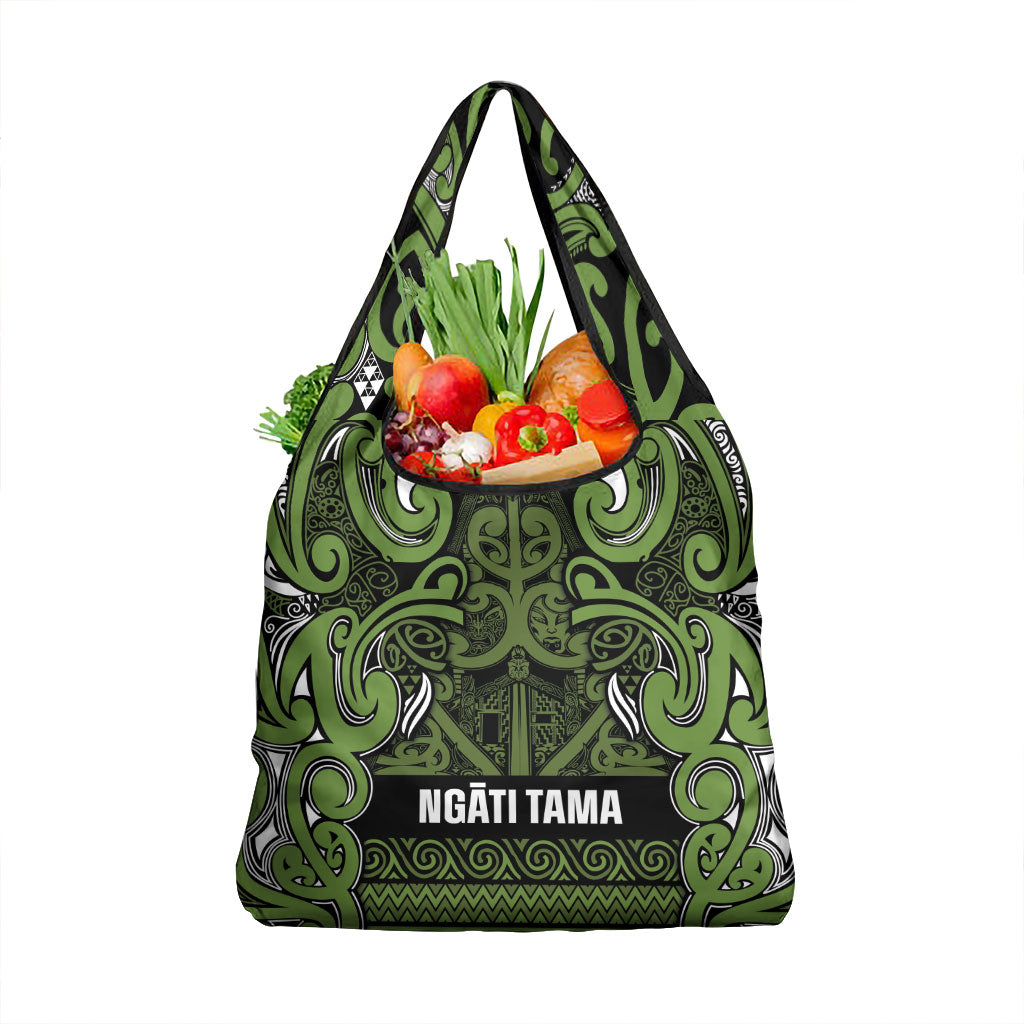 Aotearoa Iwi Ngāti Tama ki Taranaki Trust Grocery Bag Maori Wharenui House Tribal Pattern LT9 1-pack One Size Lime - Polynesian Pride
