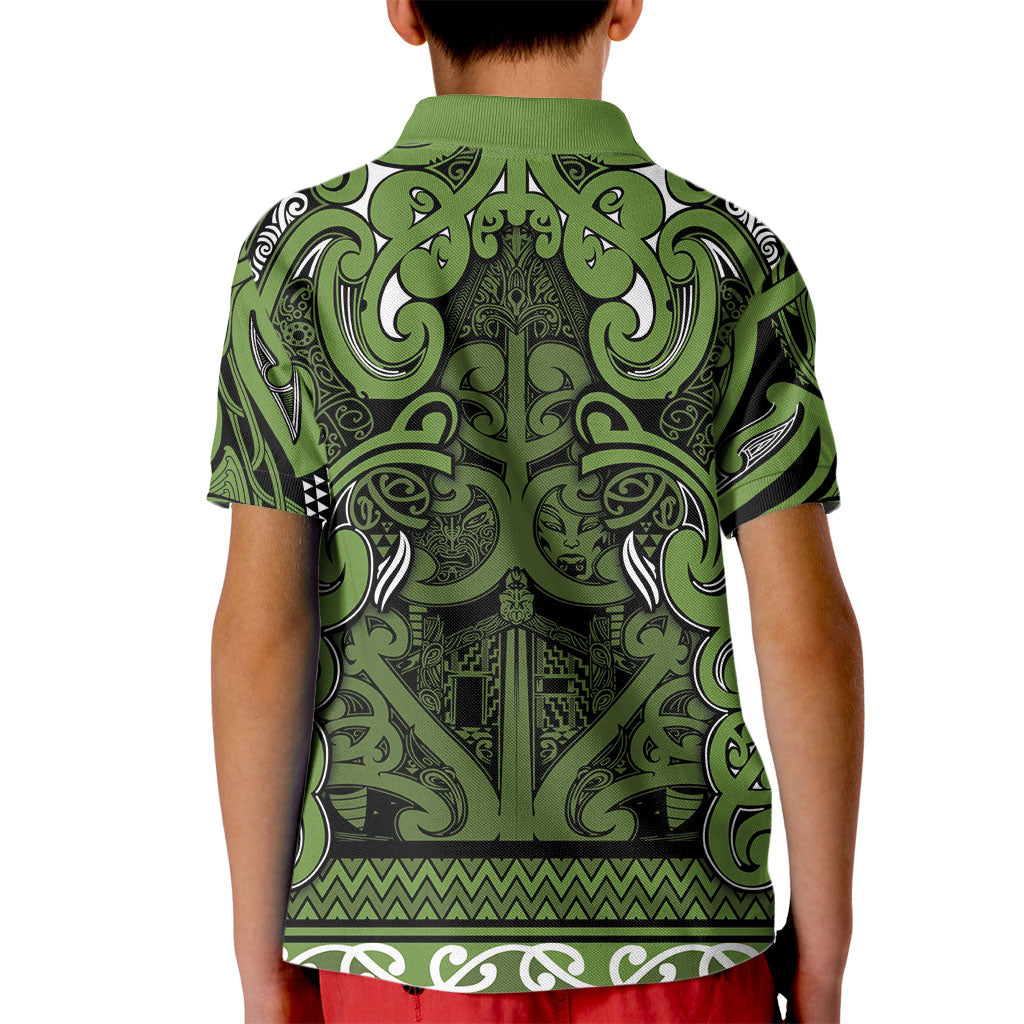 Aotearoa Iwi Ngāti Tama ki Taranaki Trust Kid Polo Shirt Maori Wharenui House Tribal Pattern LT9 - Polynesian Pride